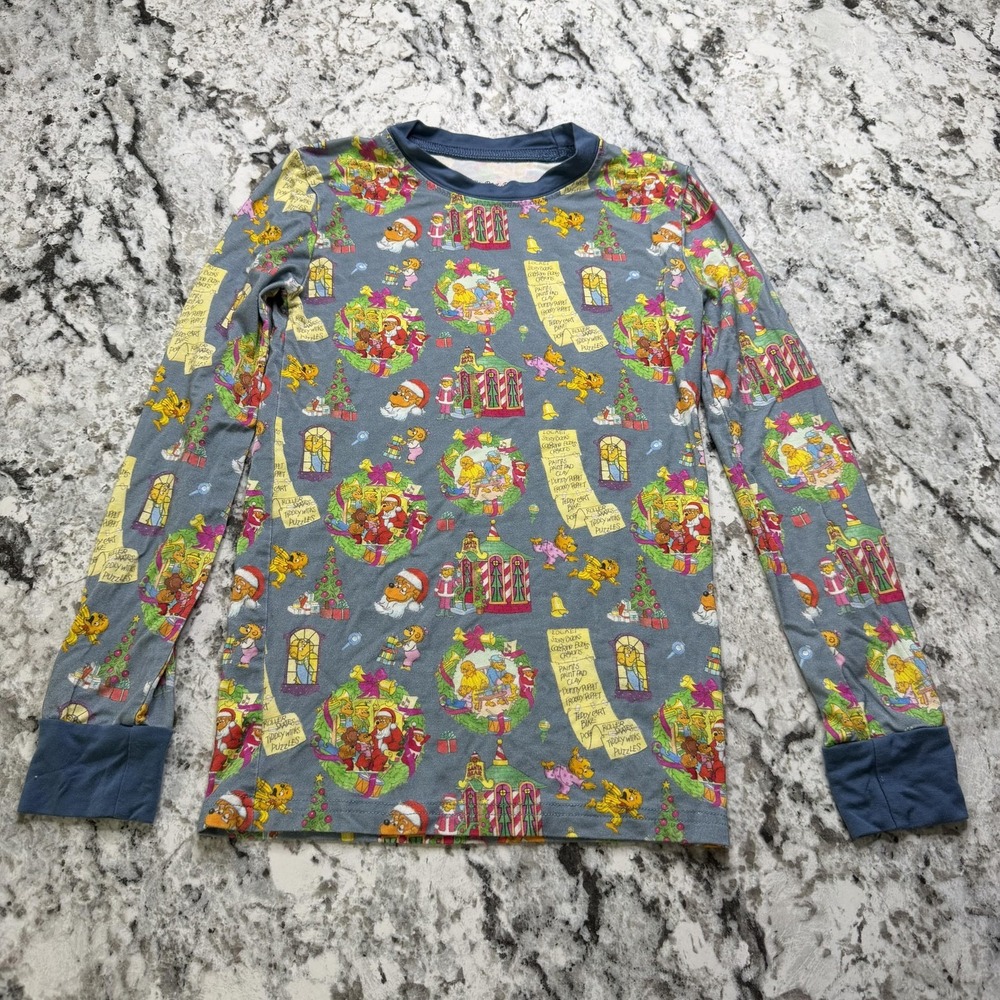 Little Bird Bamboo Pajama Top Kids 7-8 Christmas Bears Print Long Sleeve